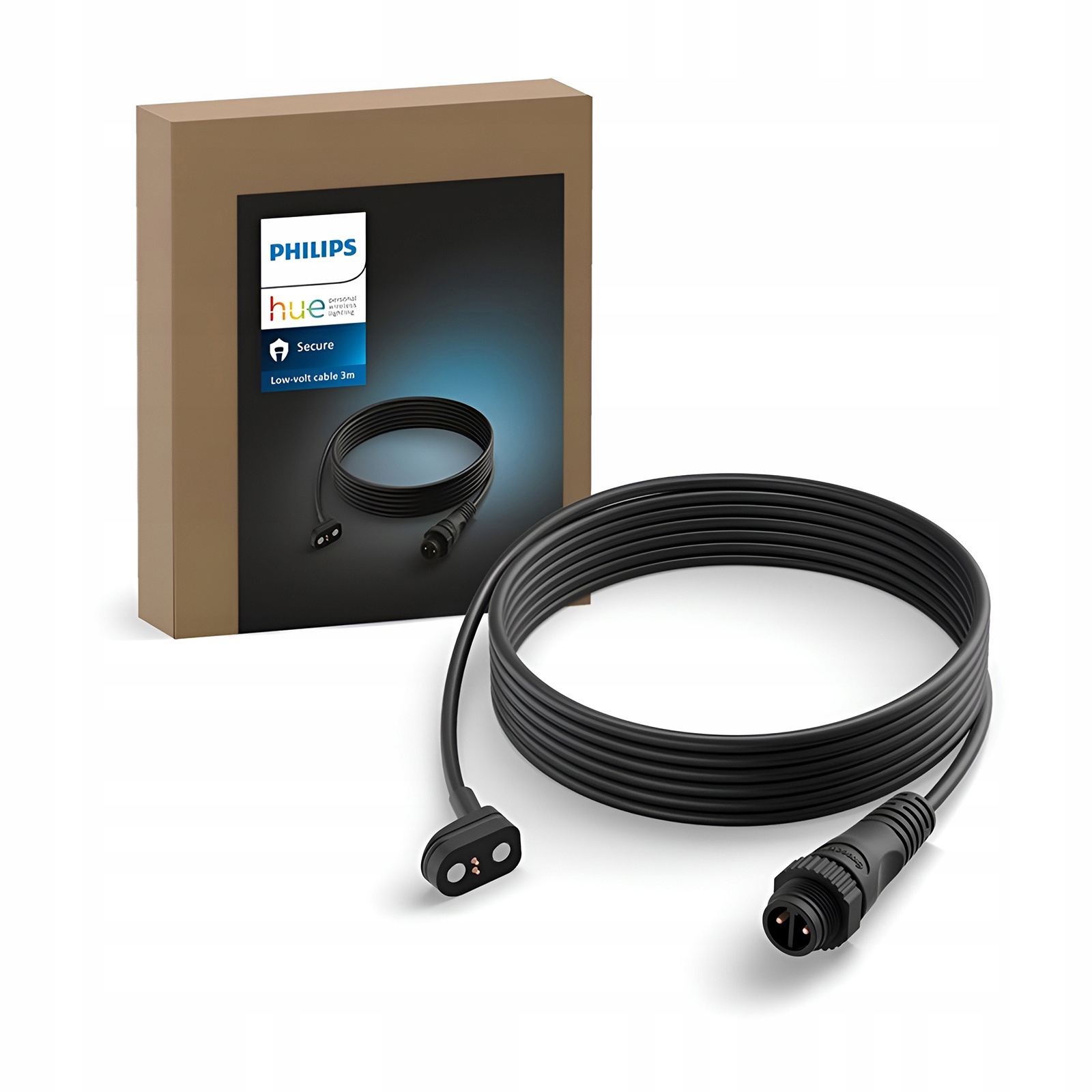 Nízkonapěťový kabel 3 m pro bezpečnostní kamery Prodlužovací kabel černý Philips Hue