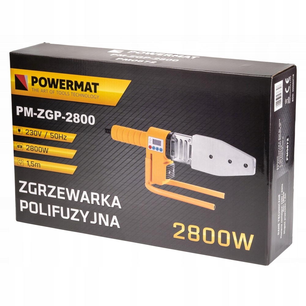 Zgrzewarka do Rur PCV PP 2800W LCD matryce 16-63MM Waga produktu z opakowaniem jednostkowym 7 kg