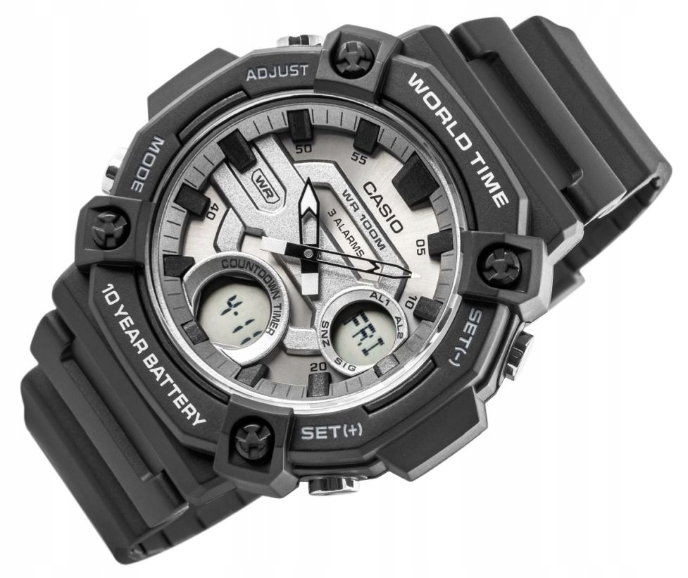 Mládežnické Sportovní Hodinky S Telememo Casio AEQ-120W-7A WR100 Alarm Box