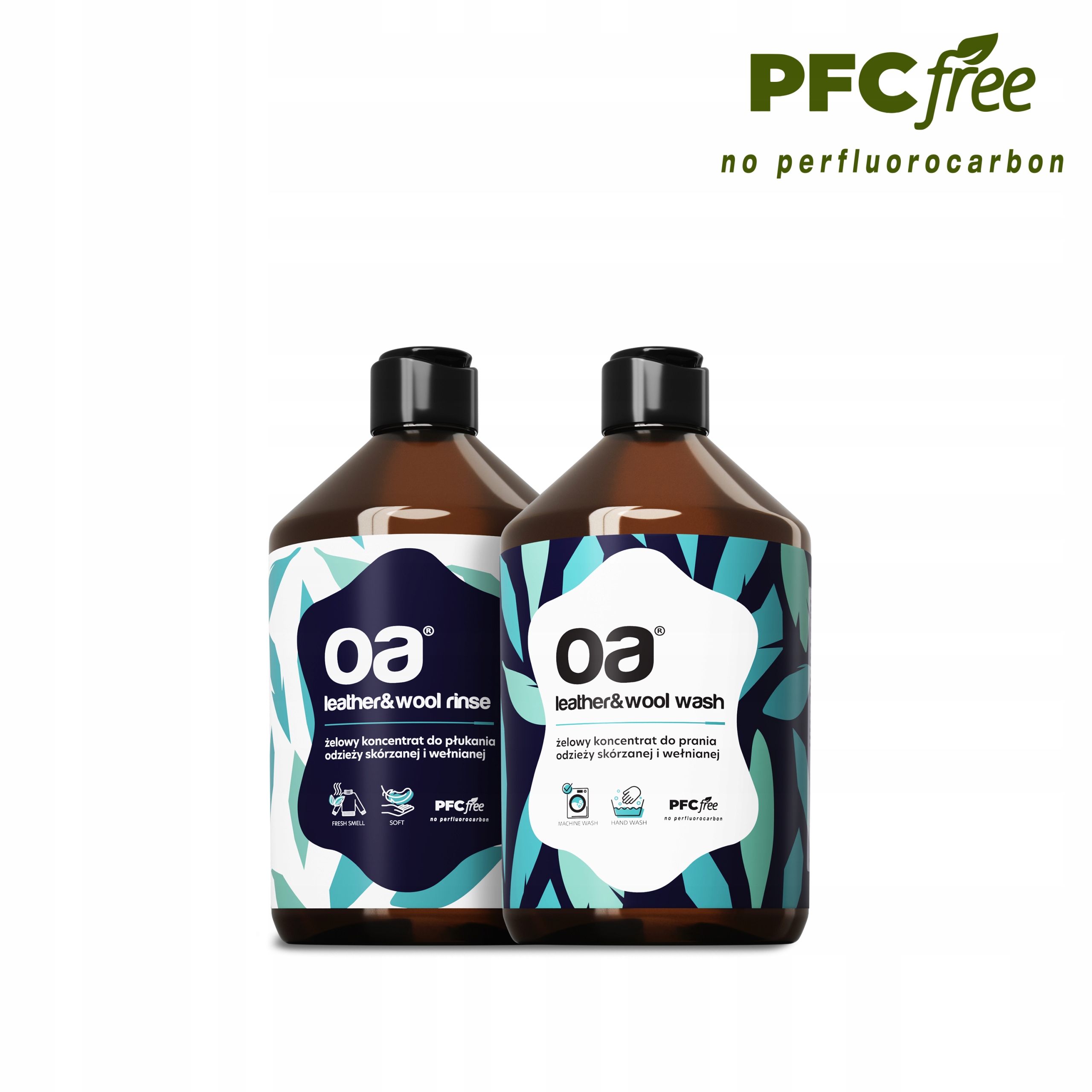 Levně Sada na praní a oplachování Koženého A Vlněného Oblečení 2 x 500 ml Oa