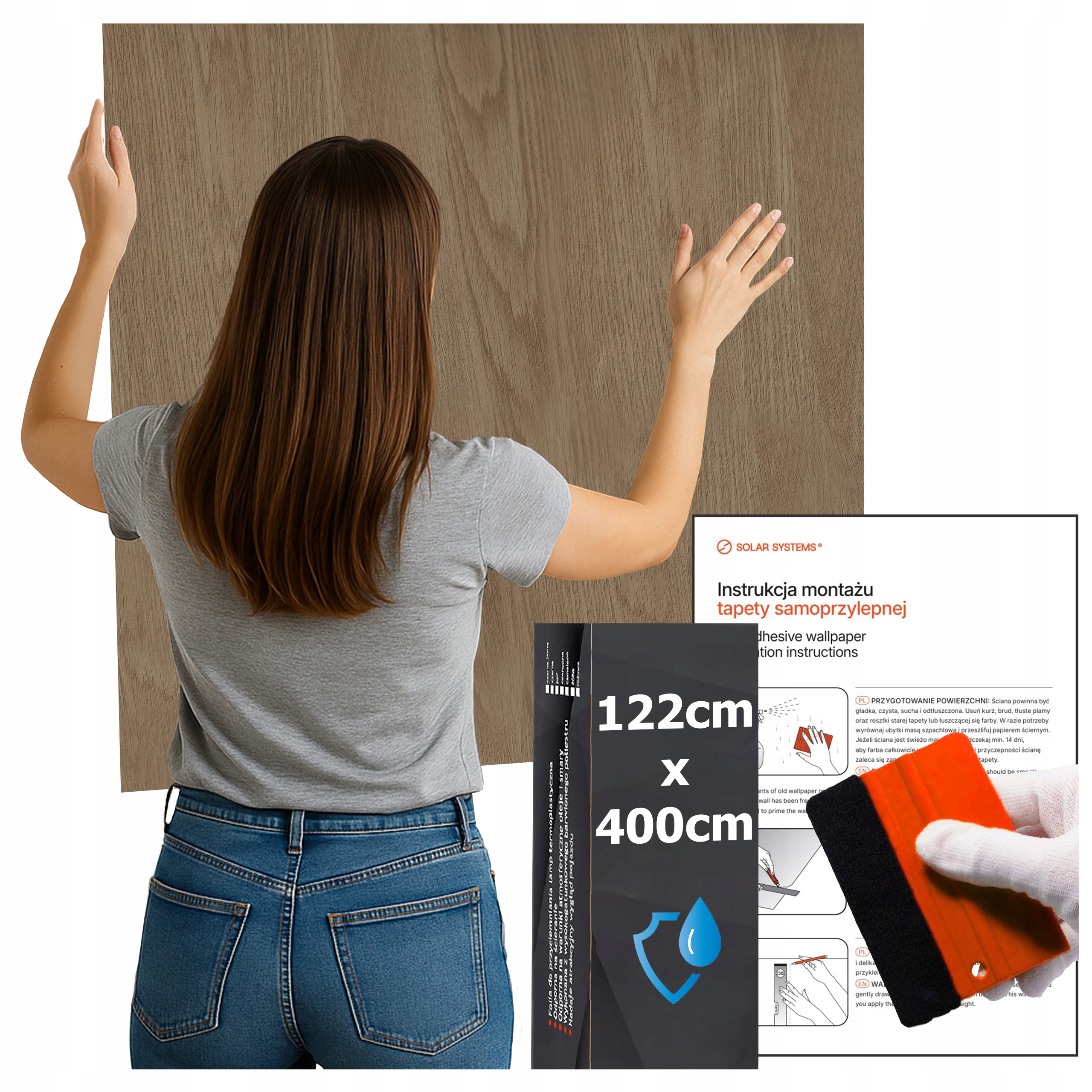 Tapeta Samolepicí Vodotěsná do kuchyně na zeď Nábytek Medově hnědá