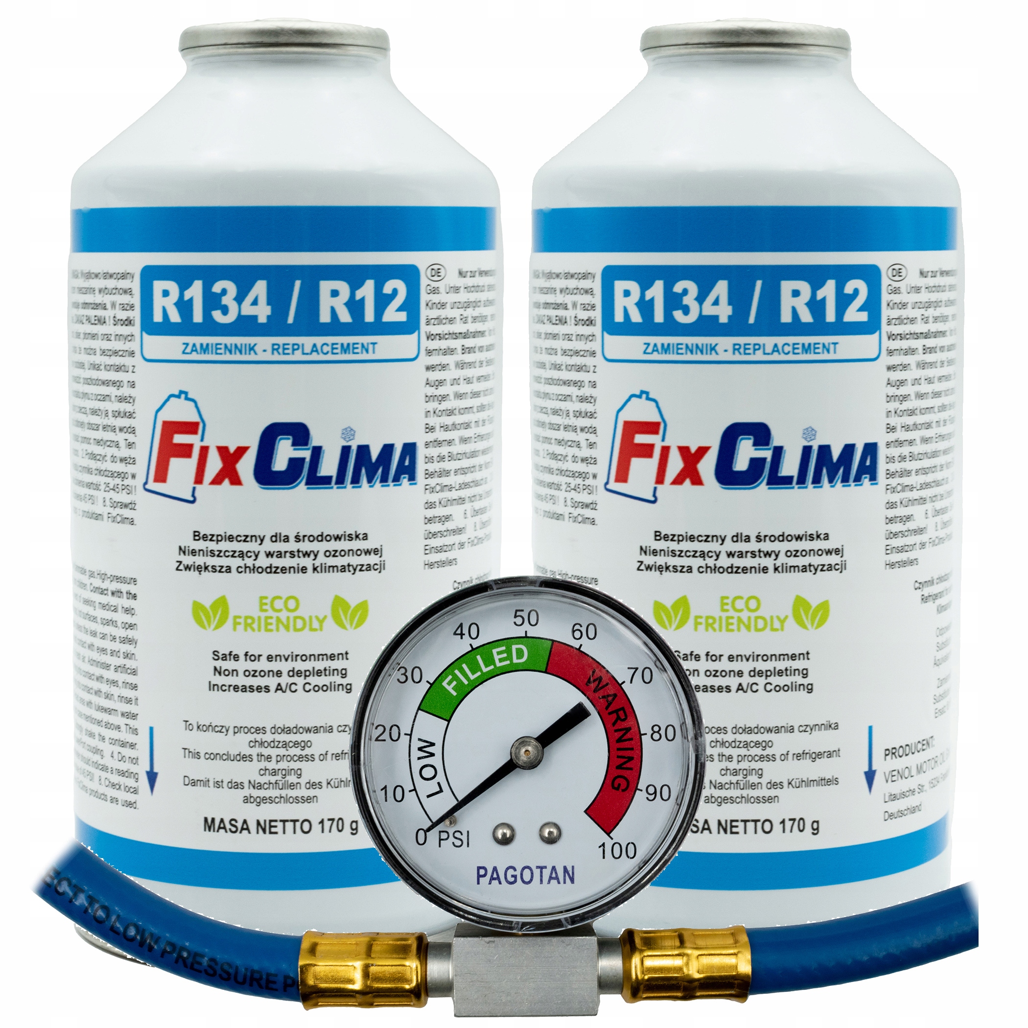 ZESTAW DO NAPELNIANIA KLIMATYZACJI AUT R134a 340g