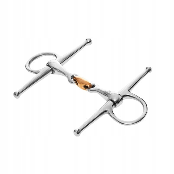 Wędzidło z wąsami Start pełne, podwójnie łamane miedziany łącznik 13,5