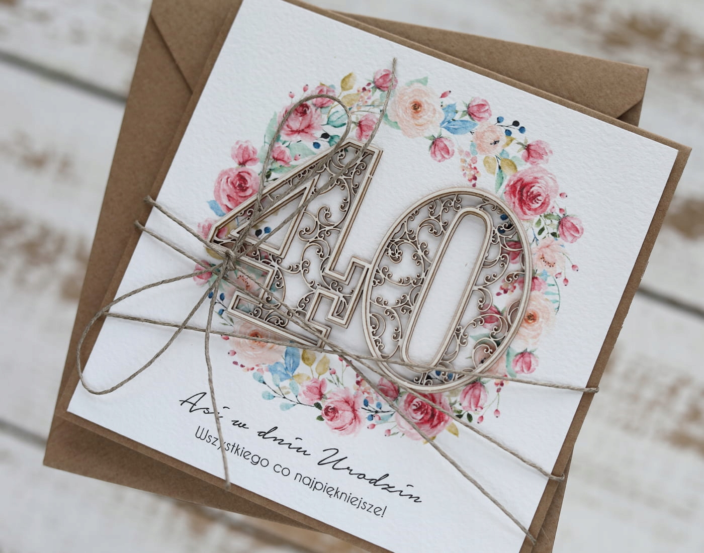 Personalizovaný dárek – kartička vyrobená ručně k 40. narozeninám