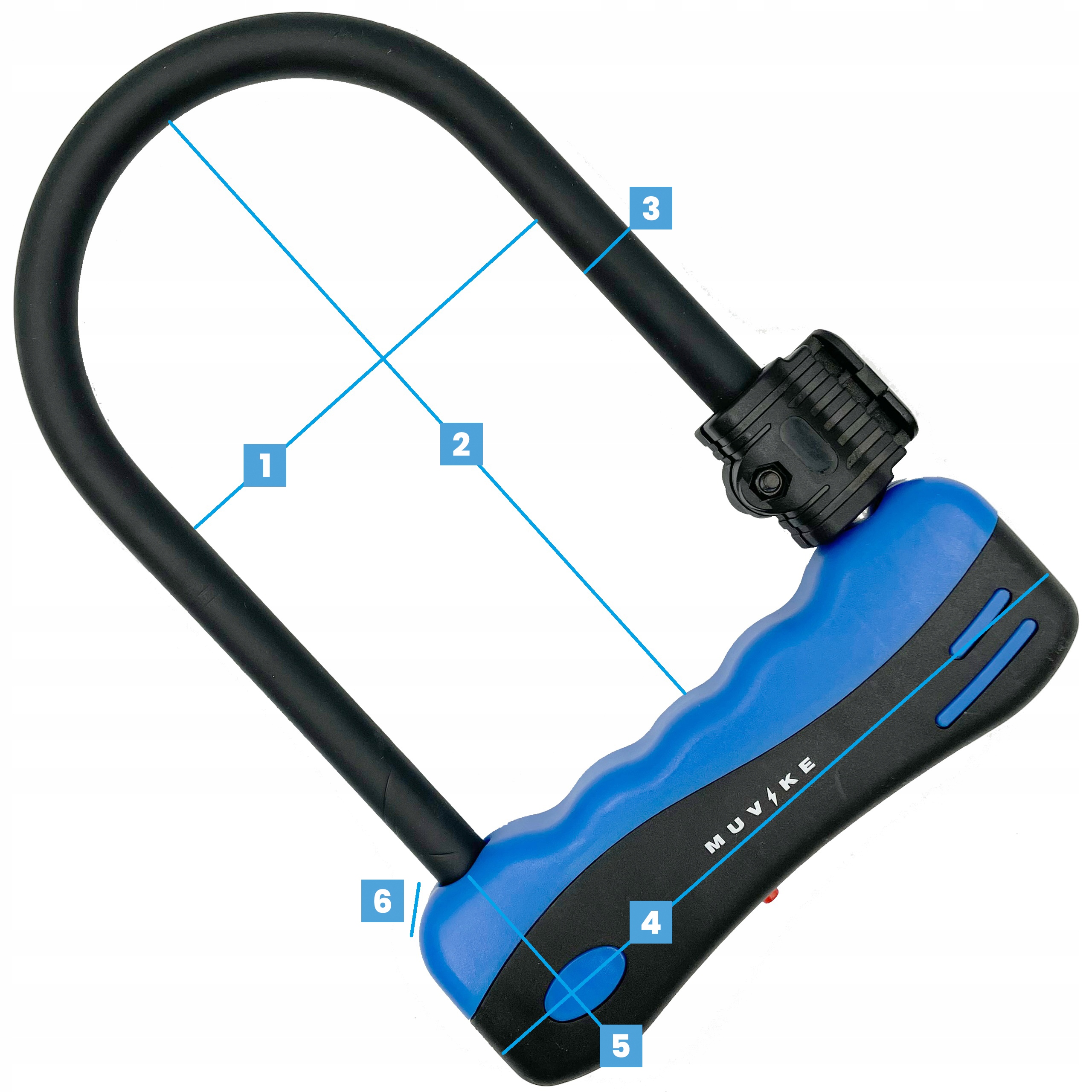 ZAPIĘCIE ROWEROWE U LOCK ZAPIĘCIE DO ROWERU MUVIKE U-SHAPE 245/14K STAL Średnica 14 mm