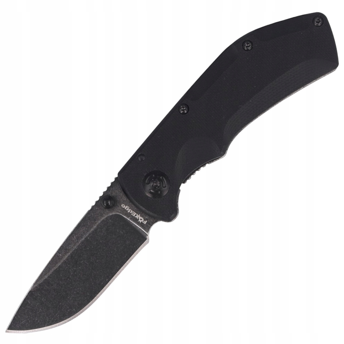 Nóż składany FoxEdge Pop Smoke G10 Black, Stone Washed Pvd by Russ Kommer