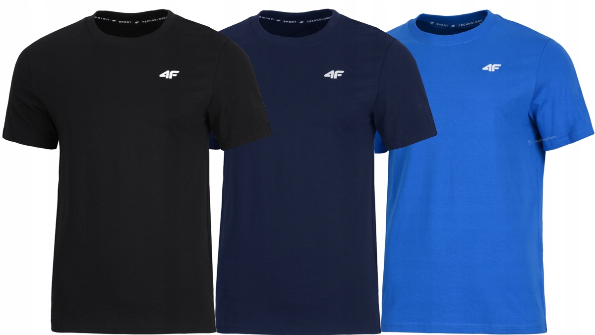 4F Zestaw 3szt. 3-PAK Męska Koszulka T-shirt 100% Bawełna rozm XXXXXL 5XL