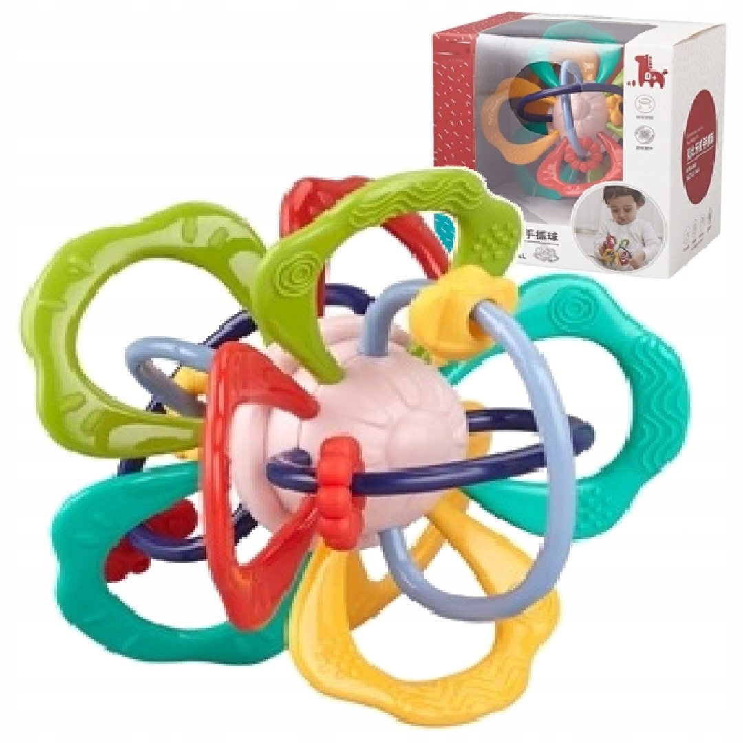 

Grzechotka Kula Sensoryczna Gryzak Silikon DM321W