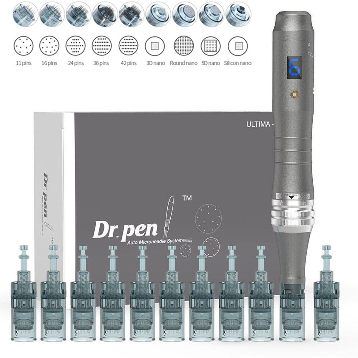 Professional Dr Pen M8 Mikrojehlový propiska Derma Pen 12 kartuší