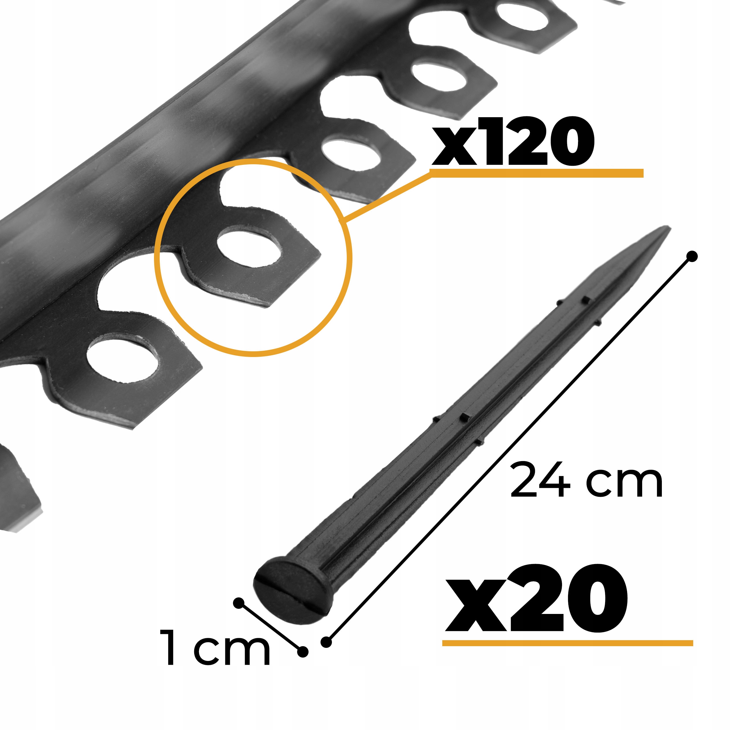 OBRZEŻE TRAWNIKOWE OGRODOWE 10MB + KOTWY GRATIS Kod producenta 4525