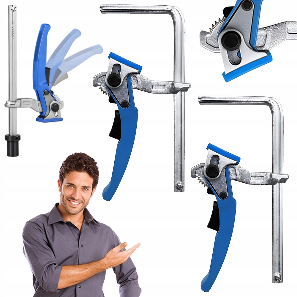 Truhlářská Svěrka Páková Svorka F-track 160 MM Uvolňovací Tlačítko 2KS