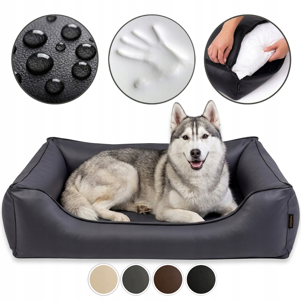 Duże Ortopedyczne Legowisko dla psa Ekoskóra Kanapa Wodoodporne 120x90 Pl