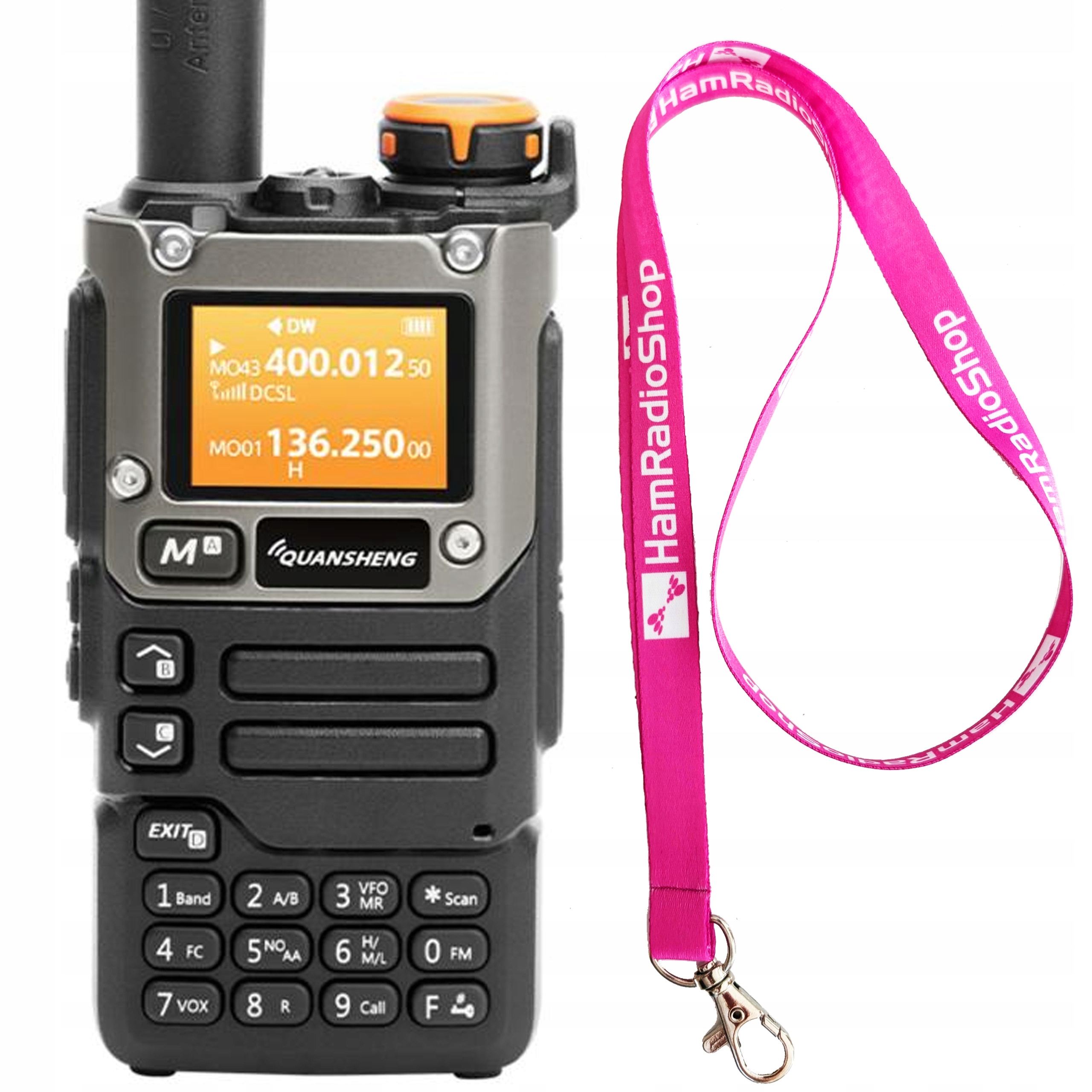 Quansheng UV-K6 radio z airband skaner 50-600MHz eliminator baterii