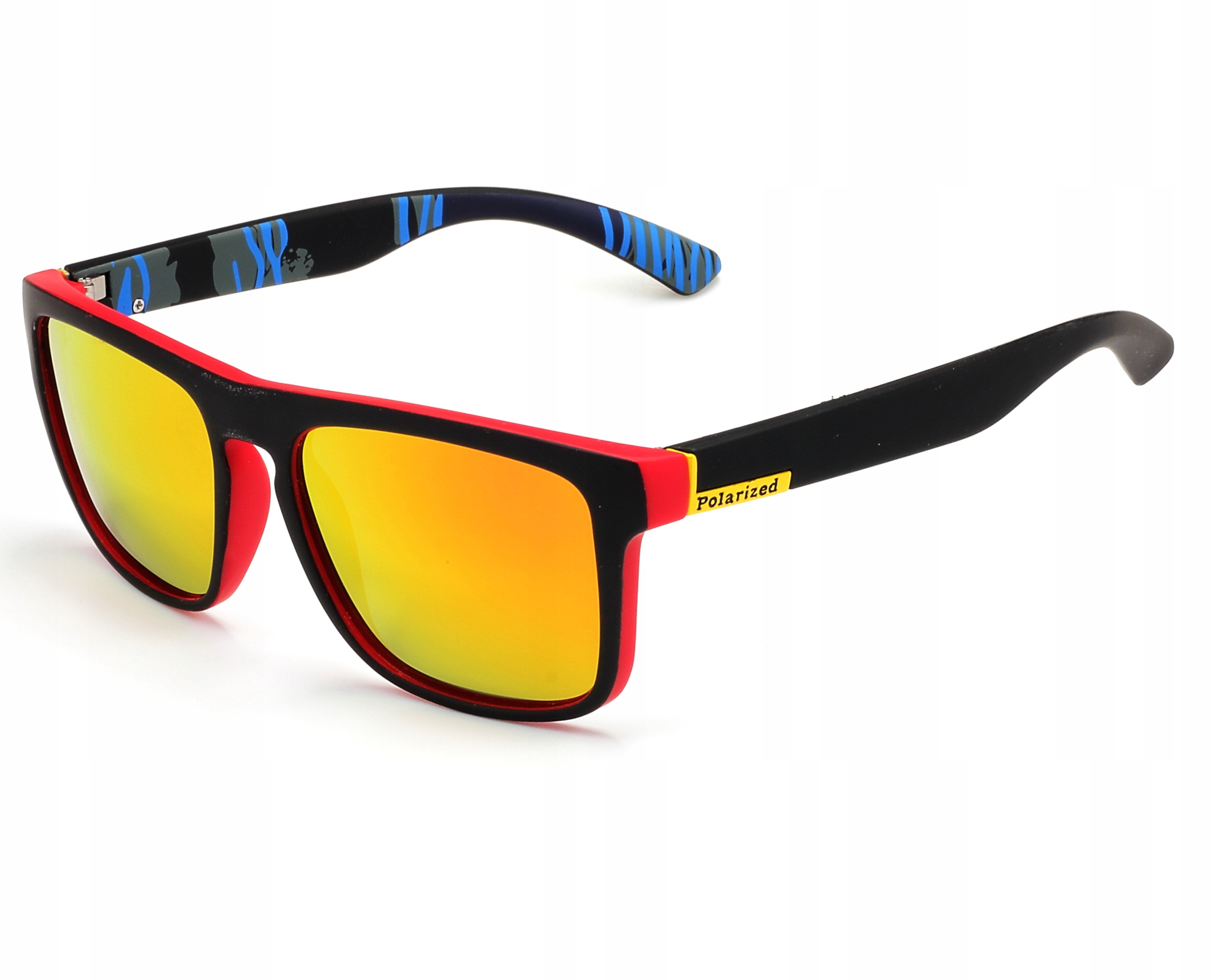 OKULARY PRZECIWSŁONECZNE MĘSKIE POLARYZACYJNE LUSTRZANE SOCZEWKI ETUI UV400 Szerokość mostka 15 mm