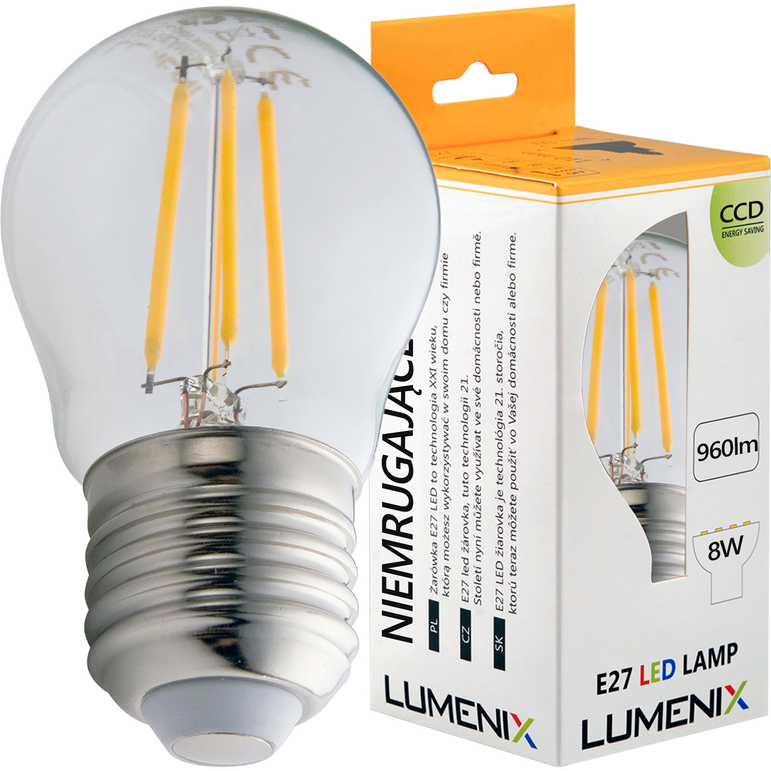 

Żarówka Led E27 960lm 8W Filament Ciepła