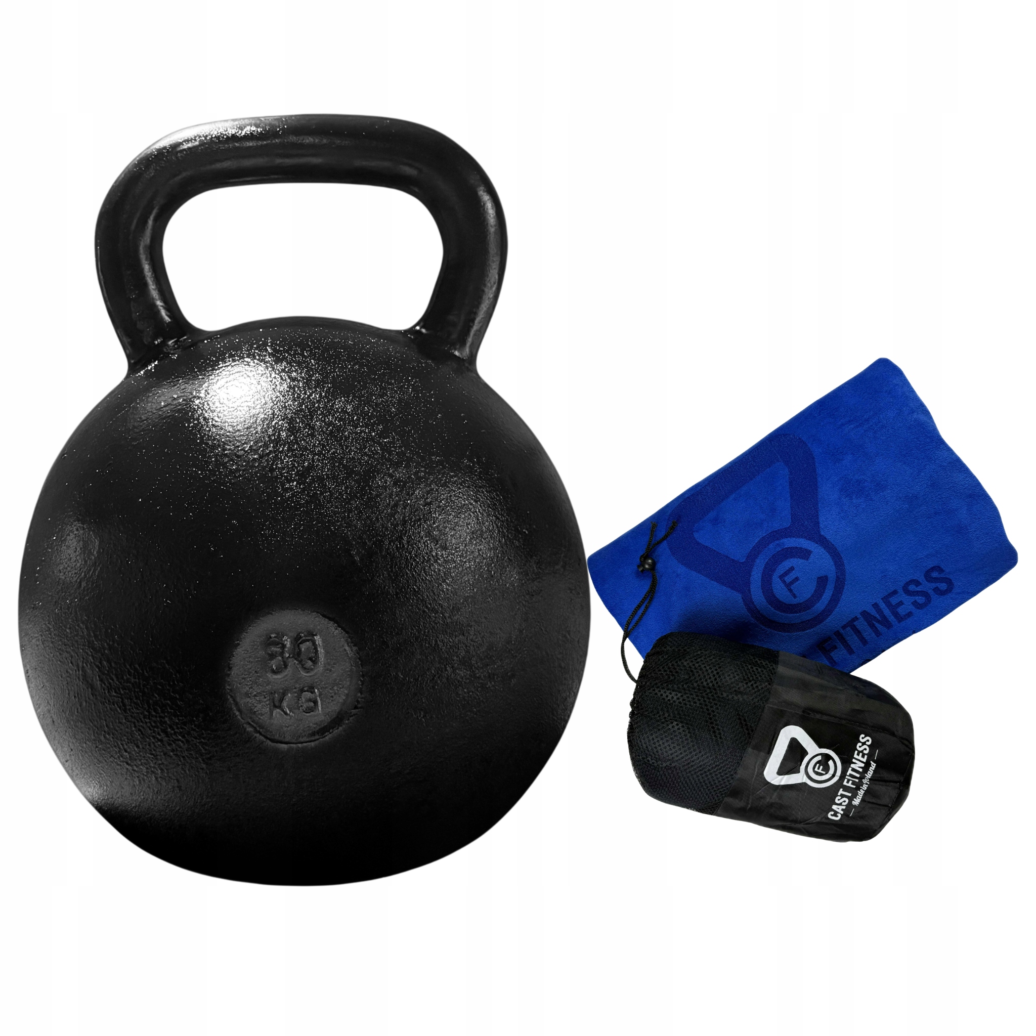 Kettlebell Cast Fitness 80 kg Ręcznik Treningowy z Pokrowcem