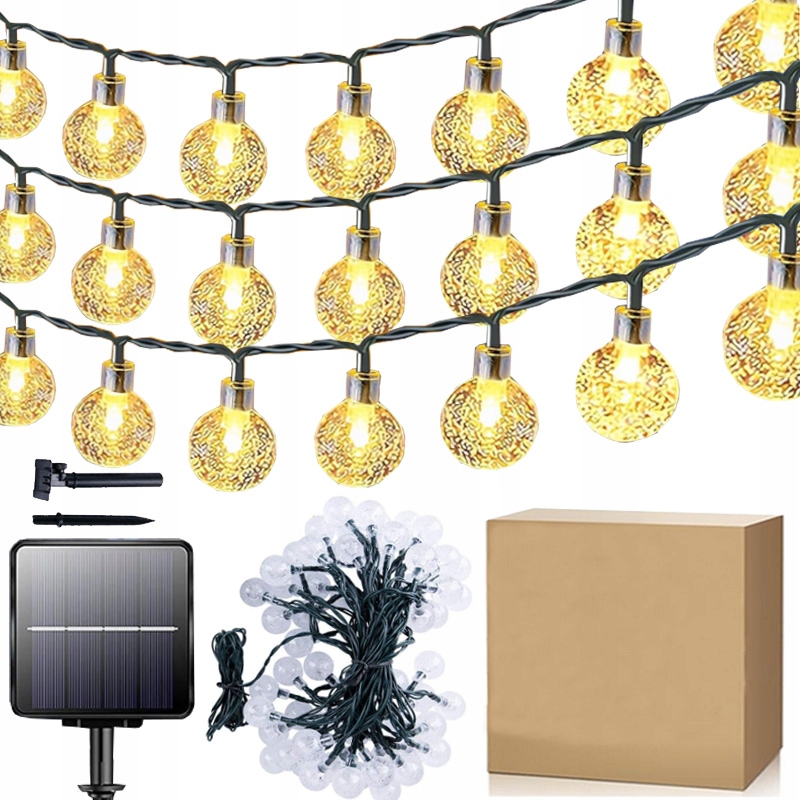 GIRLANDA LAMPKI SOLARNE OGRODU BALKON TARAS ZEWNĘTRZNE 200 LED 22M
