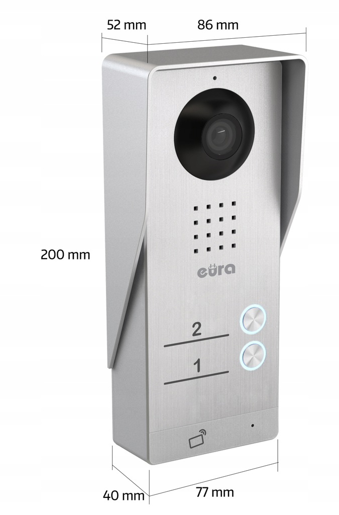 WIDEODOMOFON VIDEODOMOFON DOMOFON DWURODZINNY RFID Rodzaj domofonu Wielorodzinny