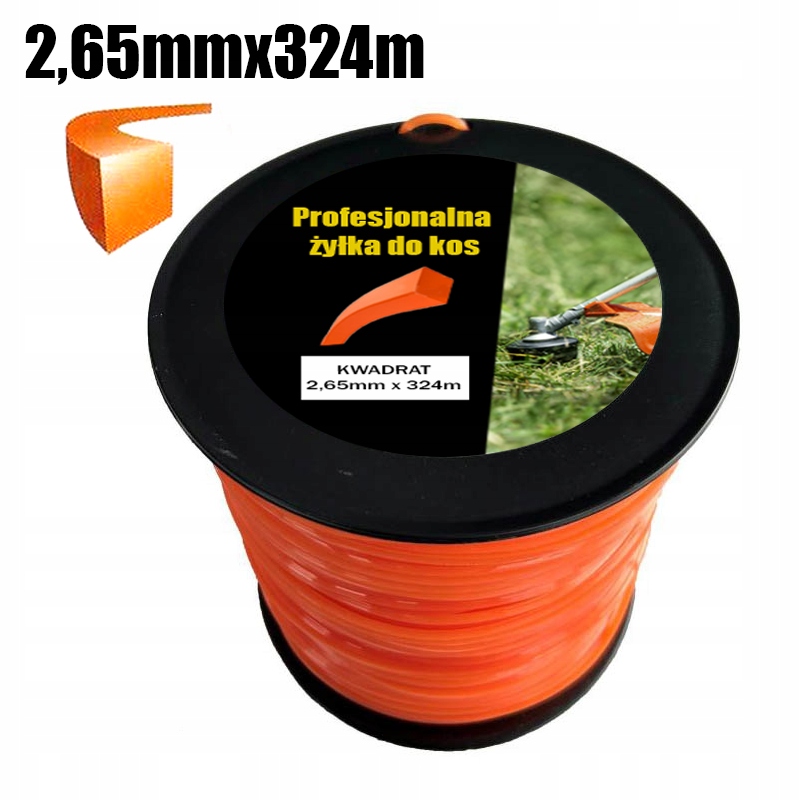 Žací struna pro křovinořezy 2,65 mm x 324 m čtverec