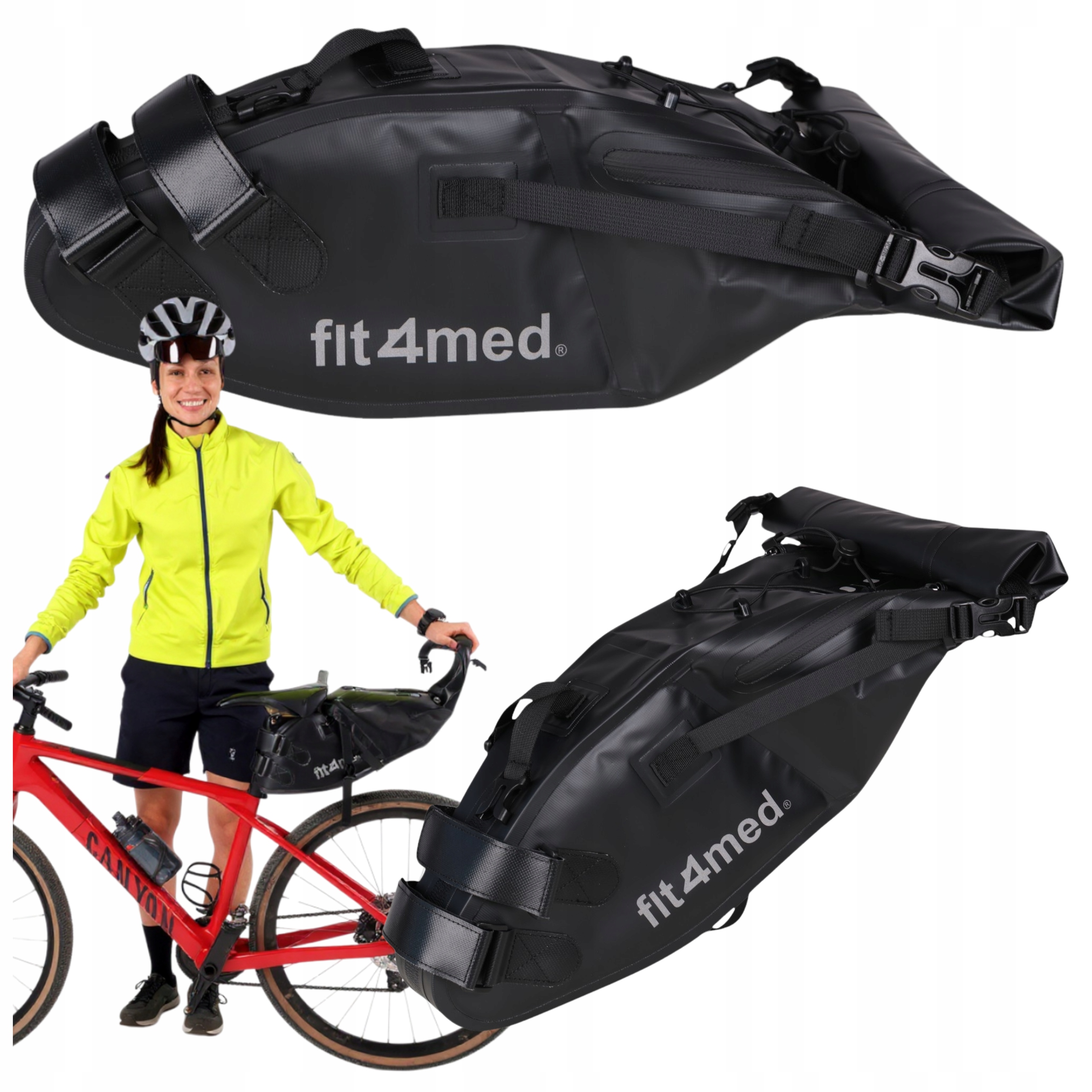 Cyklistická brašna 6-13L, voděodolná, rozkládací taška s odrazkami a úchytem