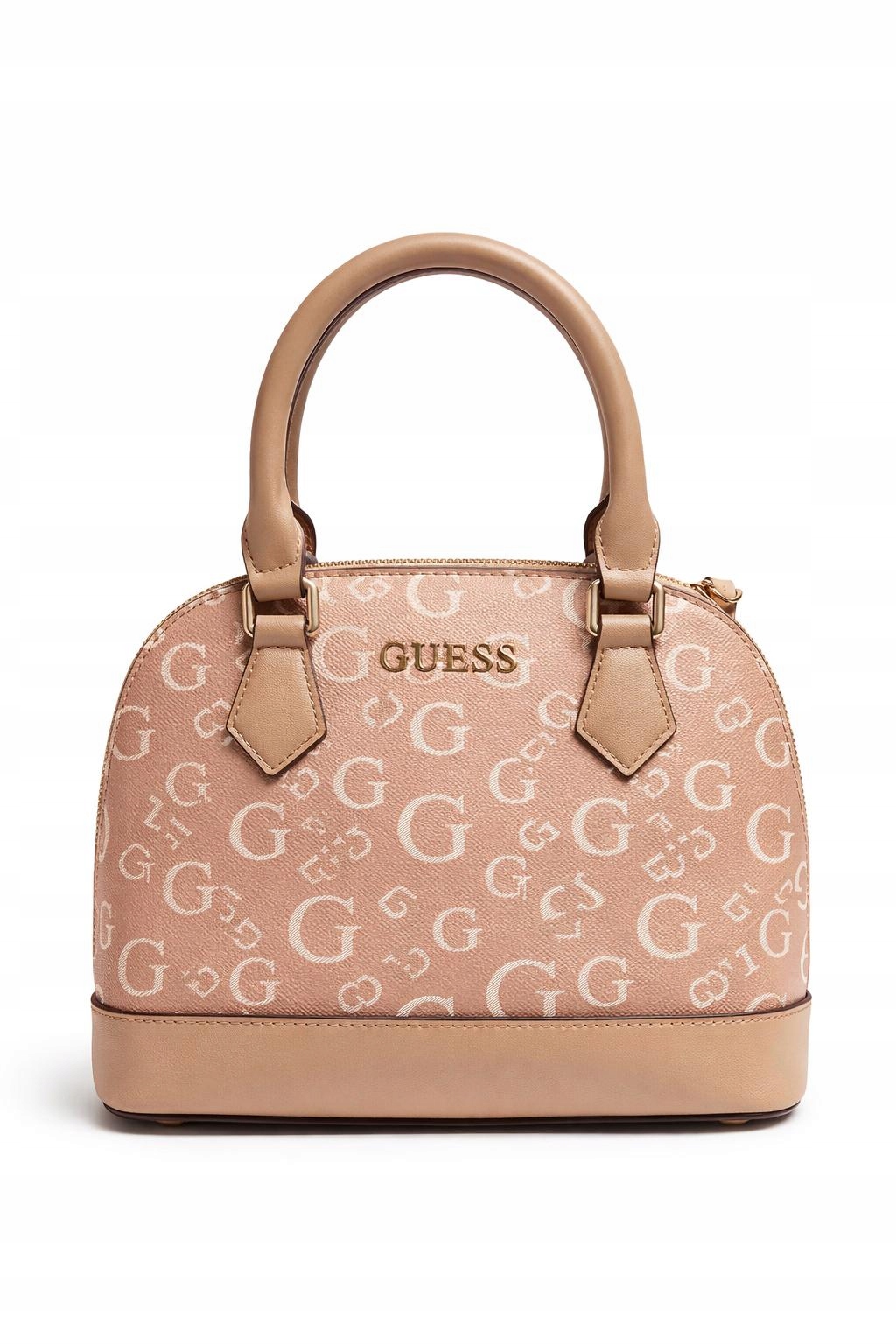 Guess Klasická Béžová Logovaná Kabelka S Ochrannými Nožičkami 20x11x25 Hlava
