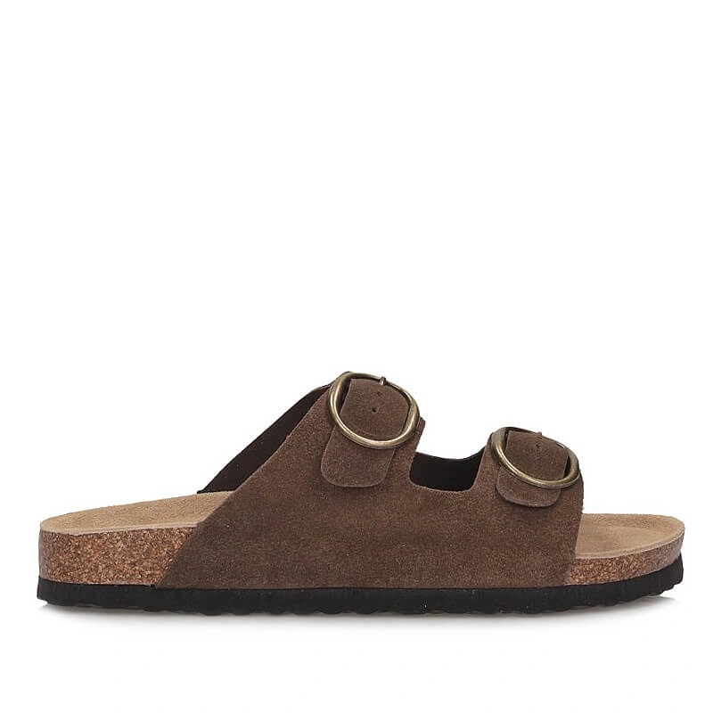 Nazouváky pantofle Filippo DK7061/26 D Br, hnědé, semišové, nazouvací