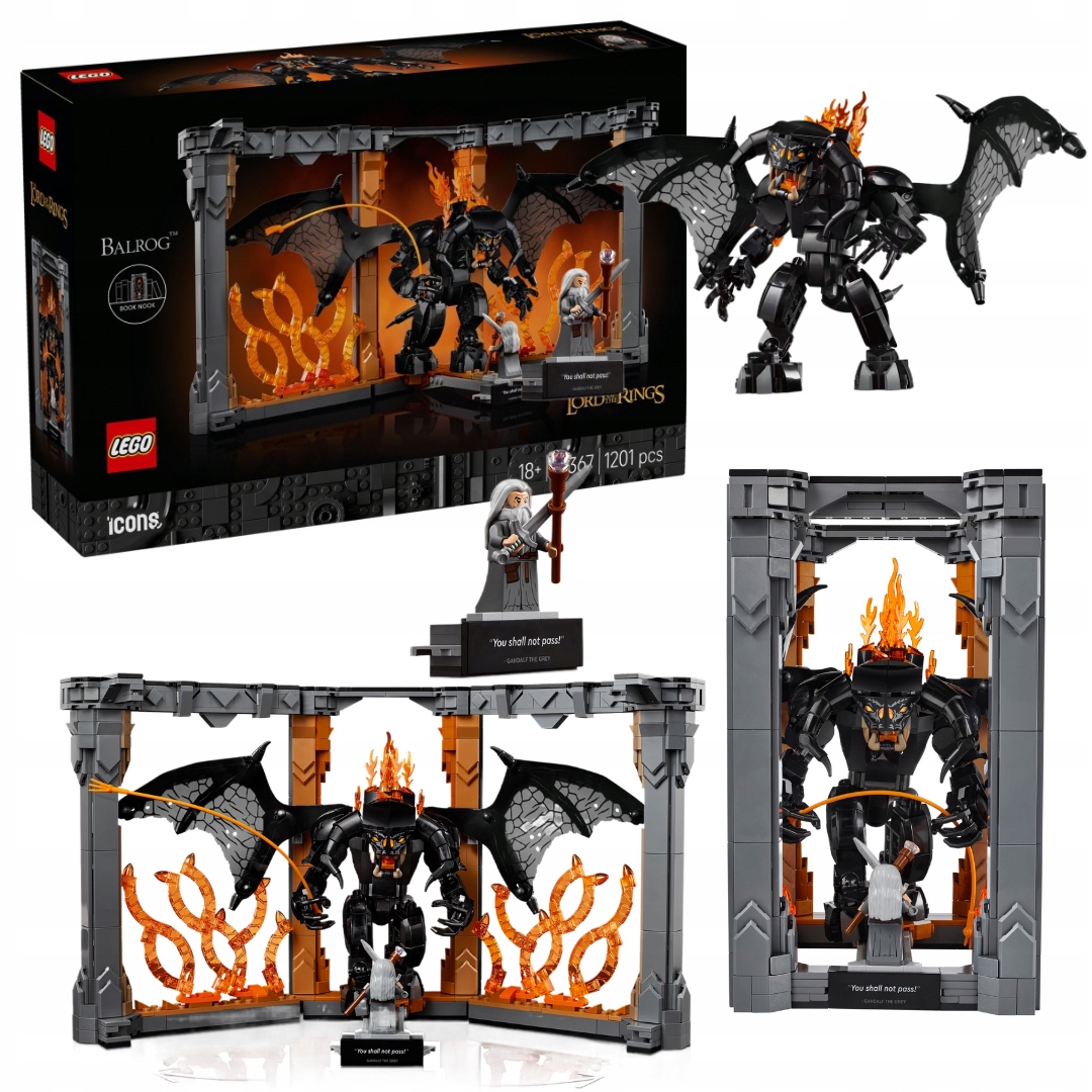 Lego Icons 10367 Pán prstenů Book Nook s Balrogem Gandalf Lotr