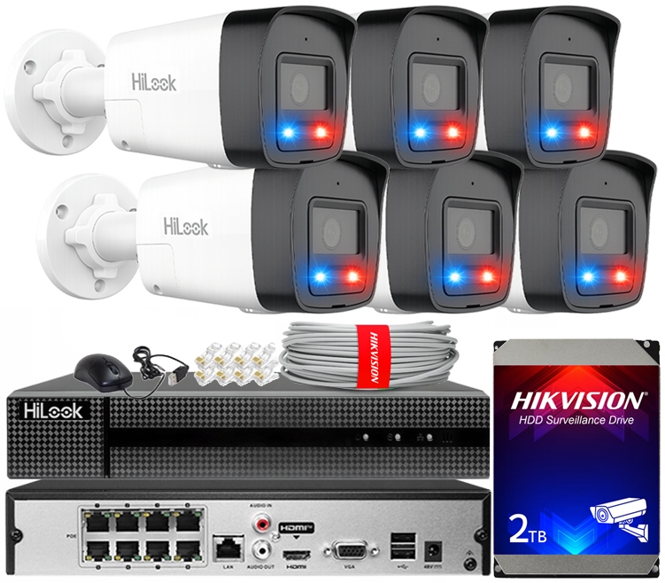 Sada monitorování Ip 6 kamer 8MPx IPC-B180HAP-LUF/SL Live Guard PoE Audio