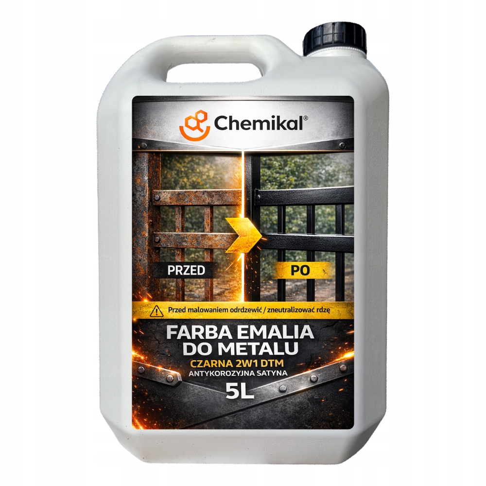 Barva Emalia Na Kov Černá Po Odrezování A Neutralizaci Rzi Satén 5L