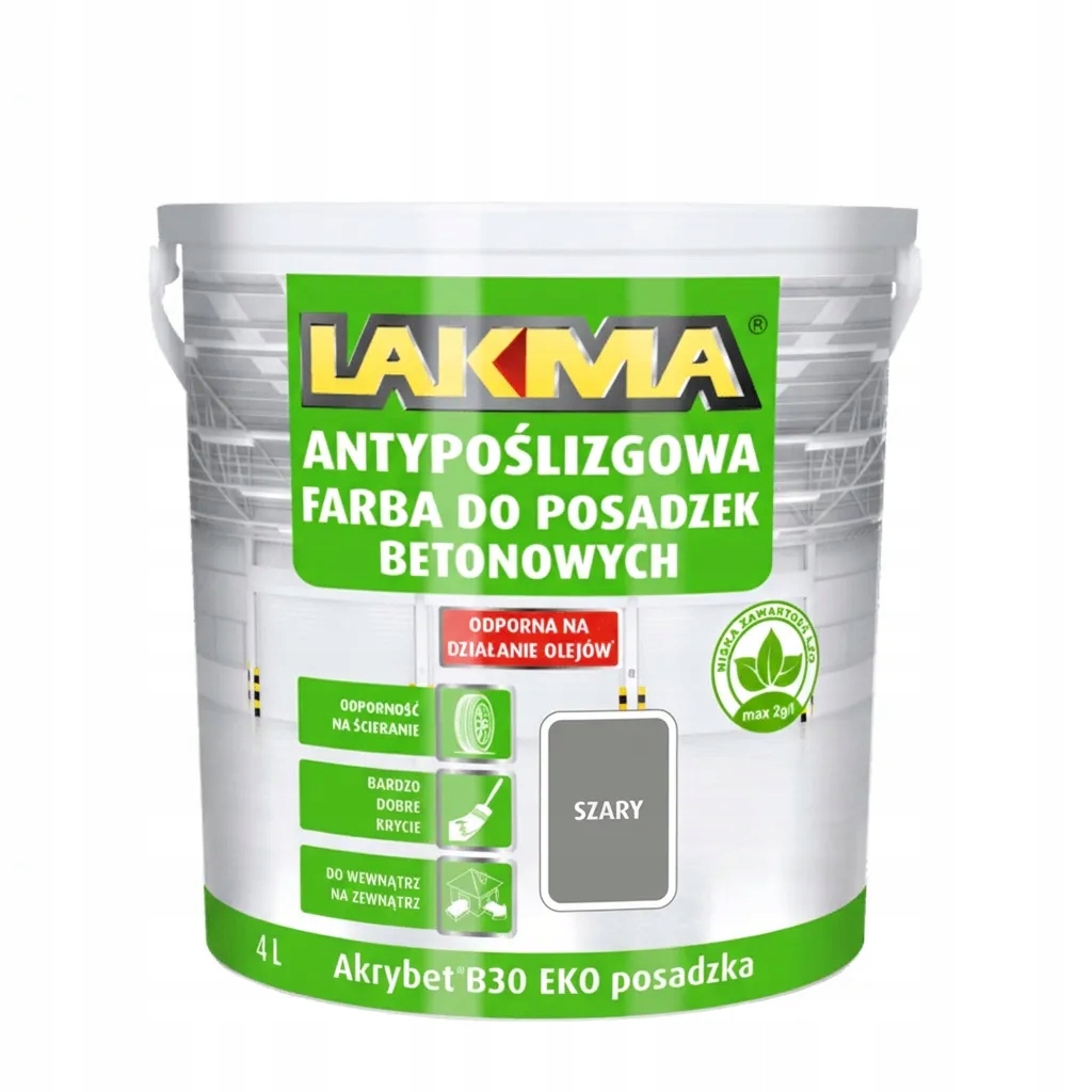 Farba Do Posadzki-betonu Akrybet B-30 Eco Szara 4L Lakma