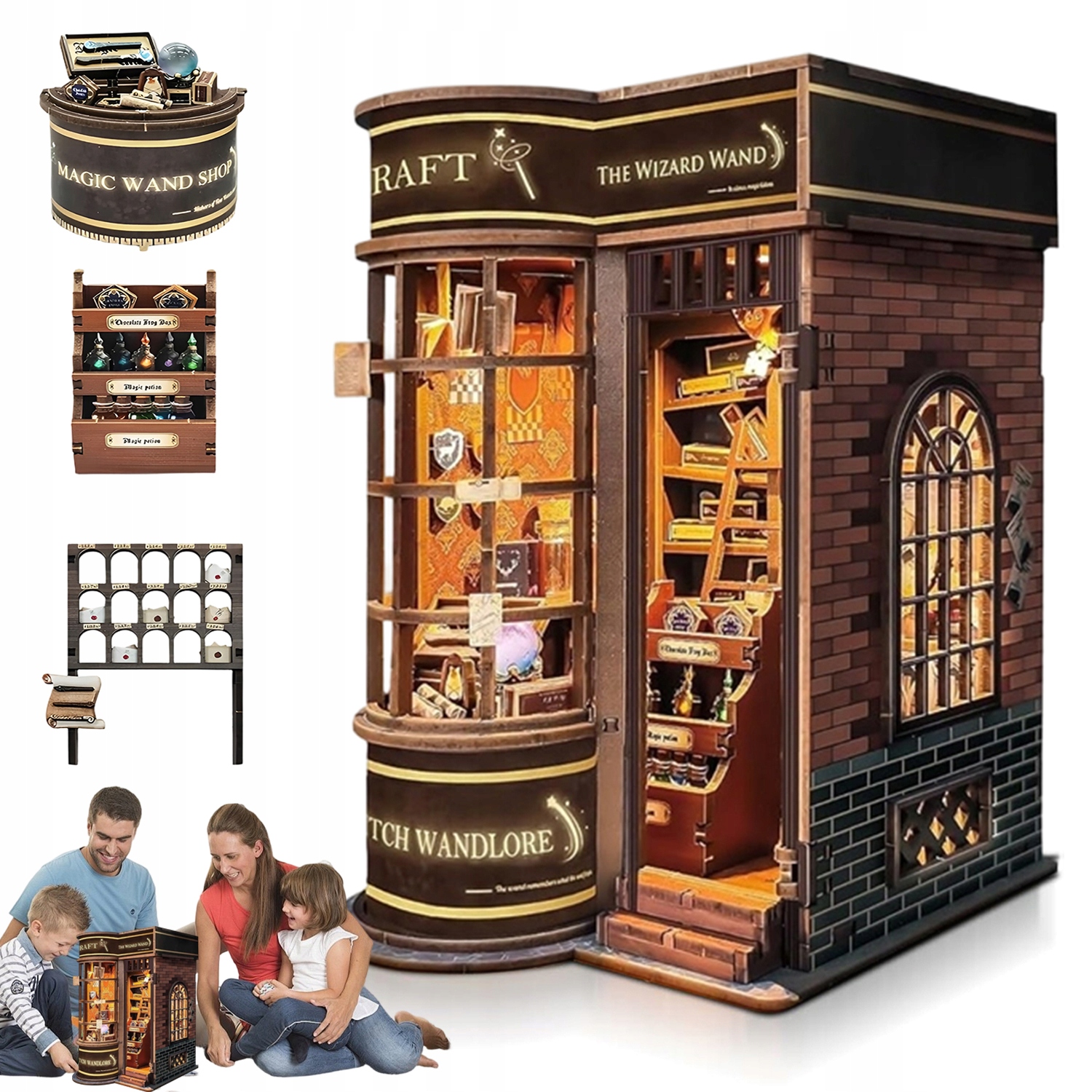 Zestaw Book Nook dla dorosłych, miniaturowy domek Diy, drewniane puzzle 3D