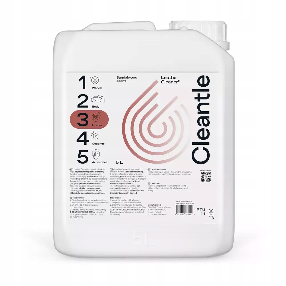 Cleantle Leather Cleaner 5L