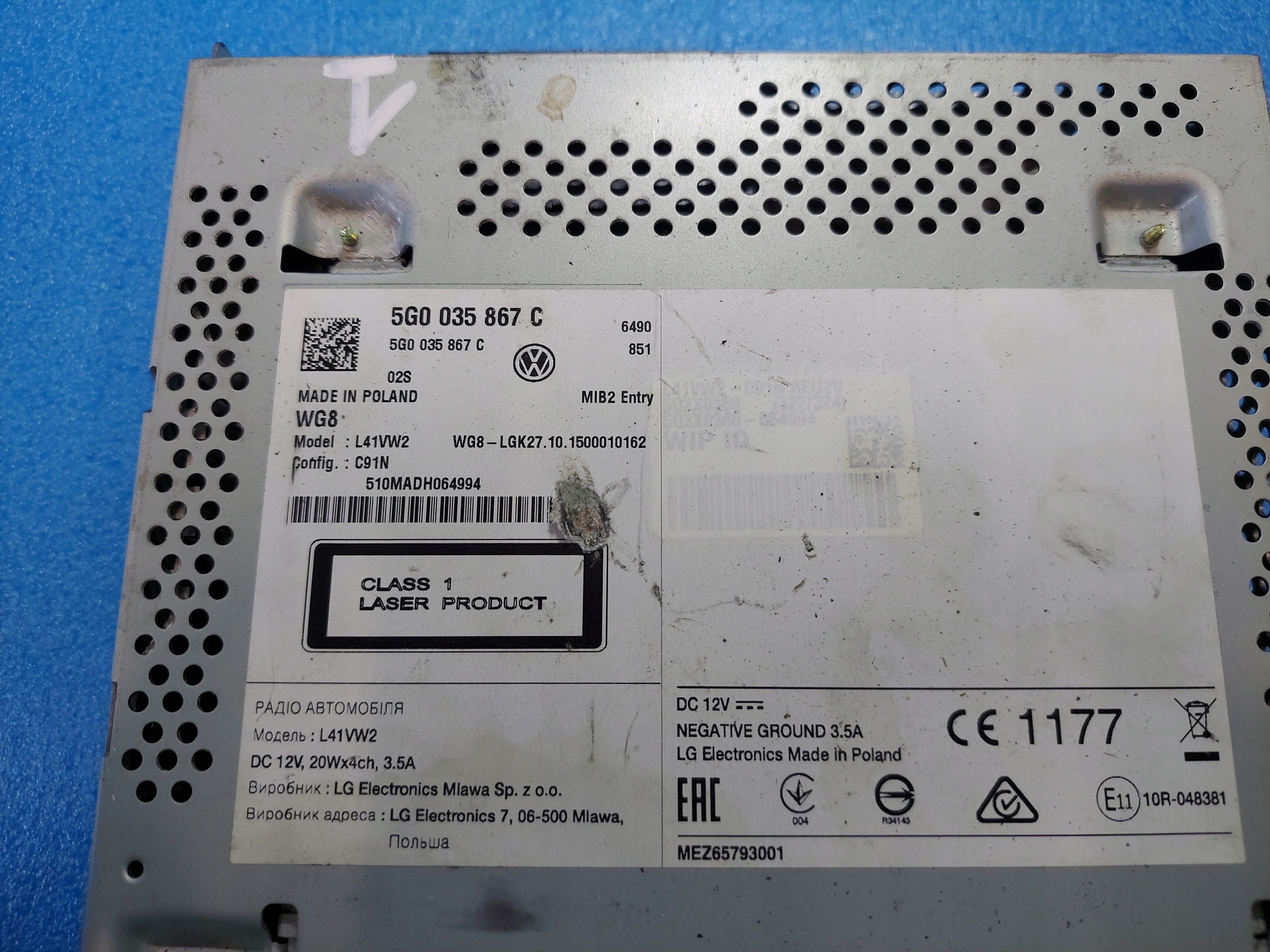 RADIO EKRAN GOLF VII 2013 T 5G0035867C