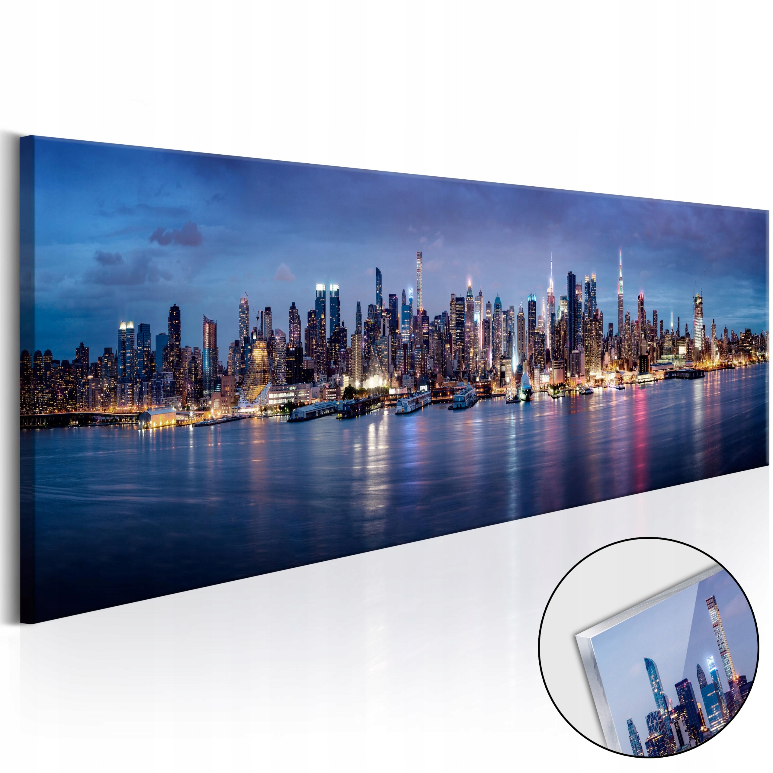 Obraz Na Akrylovém Skle New York Panorama Města V Noci Do Obývacího Pokoje 135x45