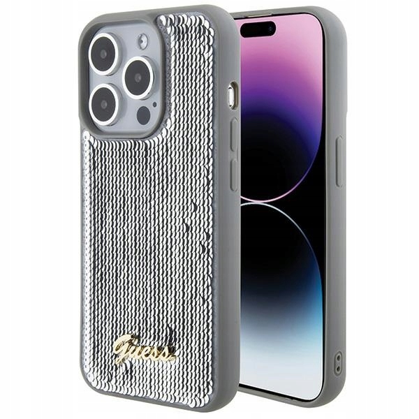 Etui Guess do iPhone 15 Pro, Srebrny