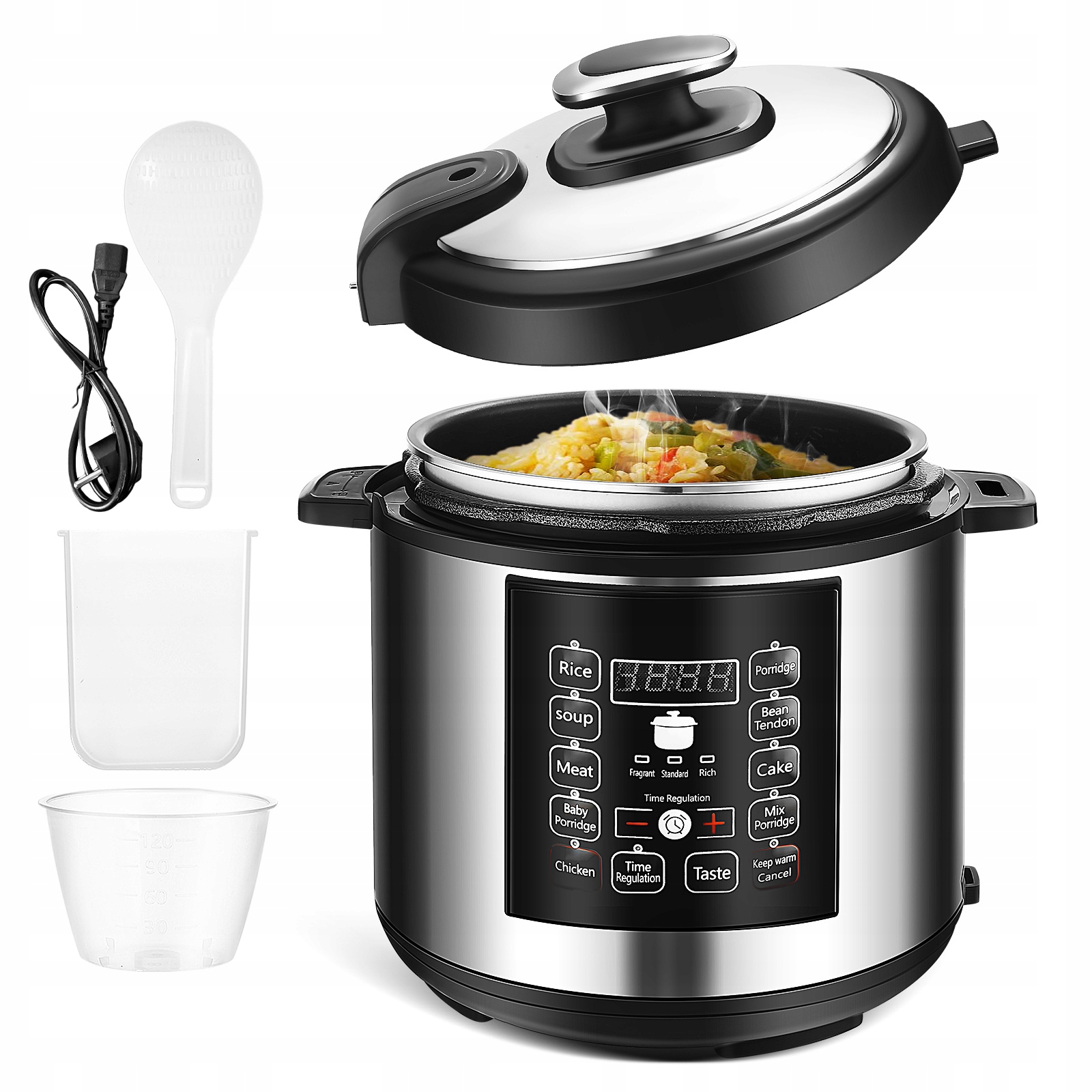 6L Elektrický Tlakový Hrnec Multifunkčný na Ryžu, Polievky, 1050W Automatický