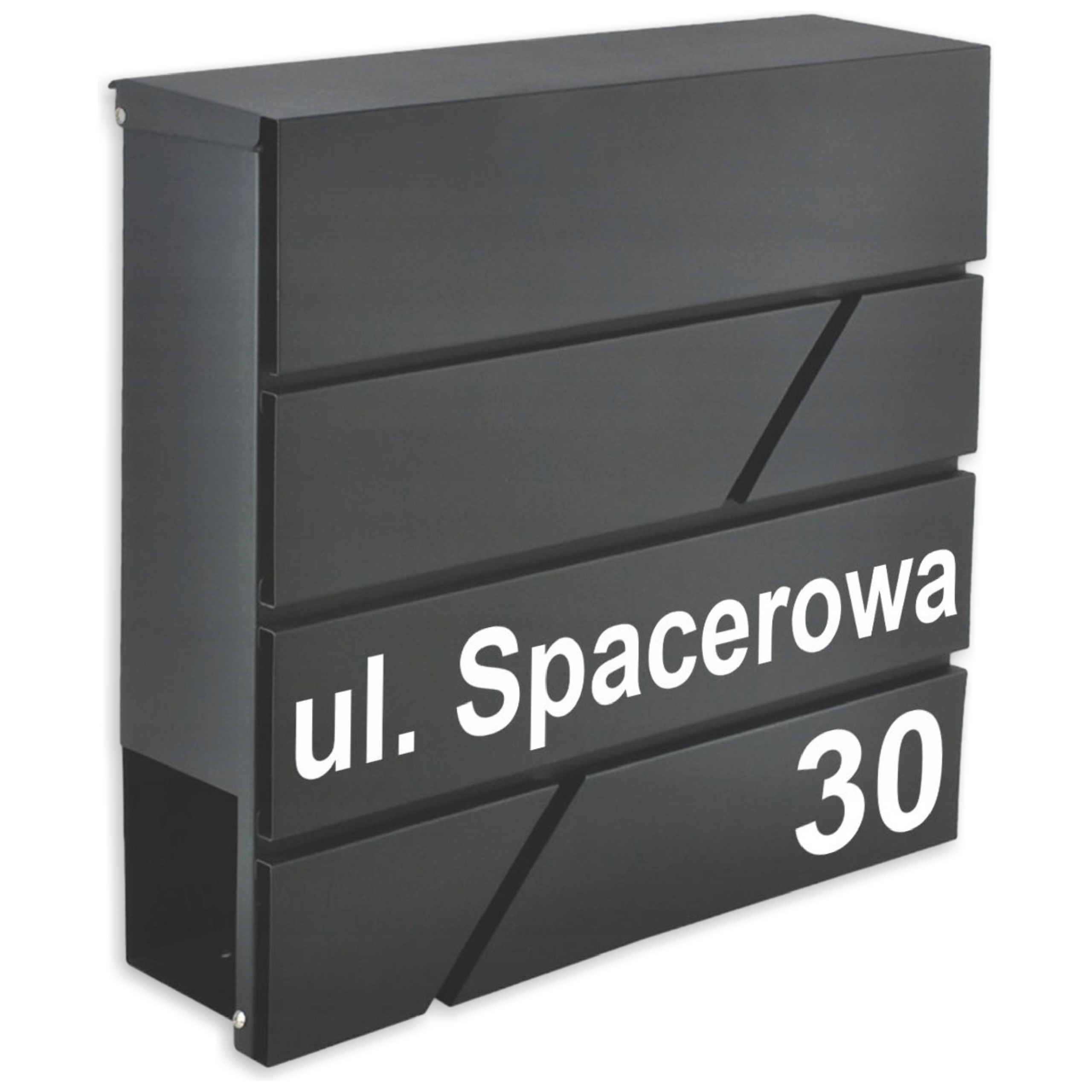 Poštovní Schránka Na Dopisy Novinová Černá S Číslem Domu Adresou Tisk Uv