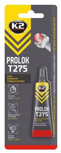 K2 PROLOK HIGH 6ML KLEJ DO GWINTÓW ŚRUB DUŻA SIŁA