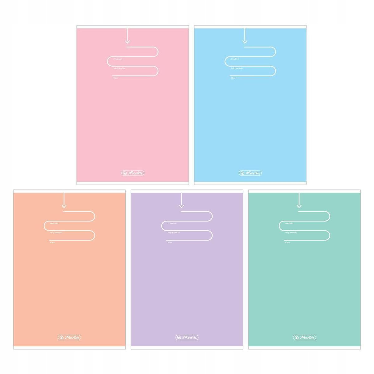 

Zeszyt A5 60k kratka Herlitz pastelowe kol 5 sztuk