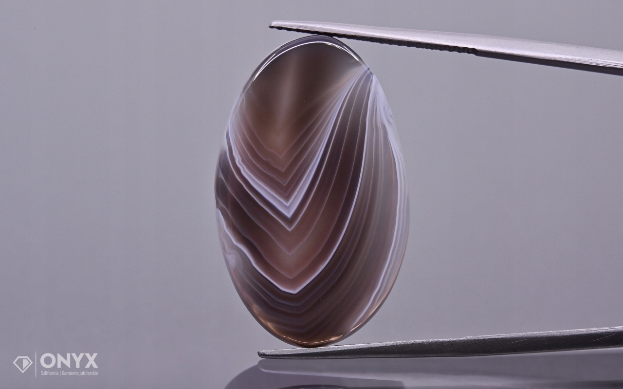 Achát Botswana konvexní nepravidelná dlažba 28,8x18 mm