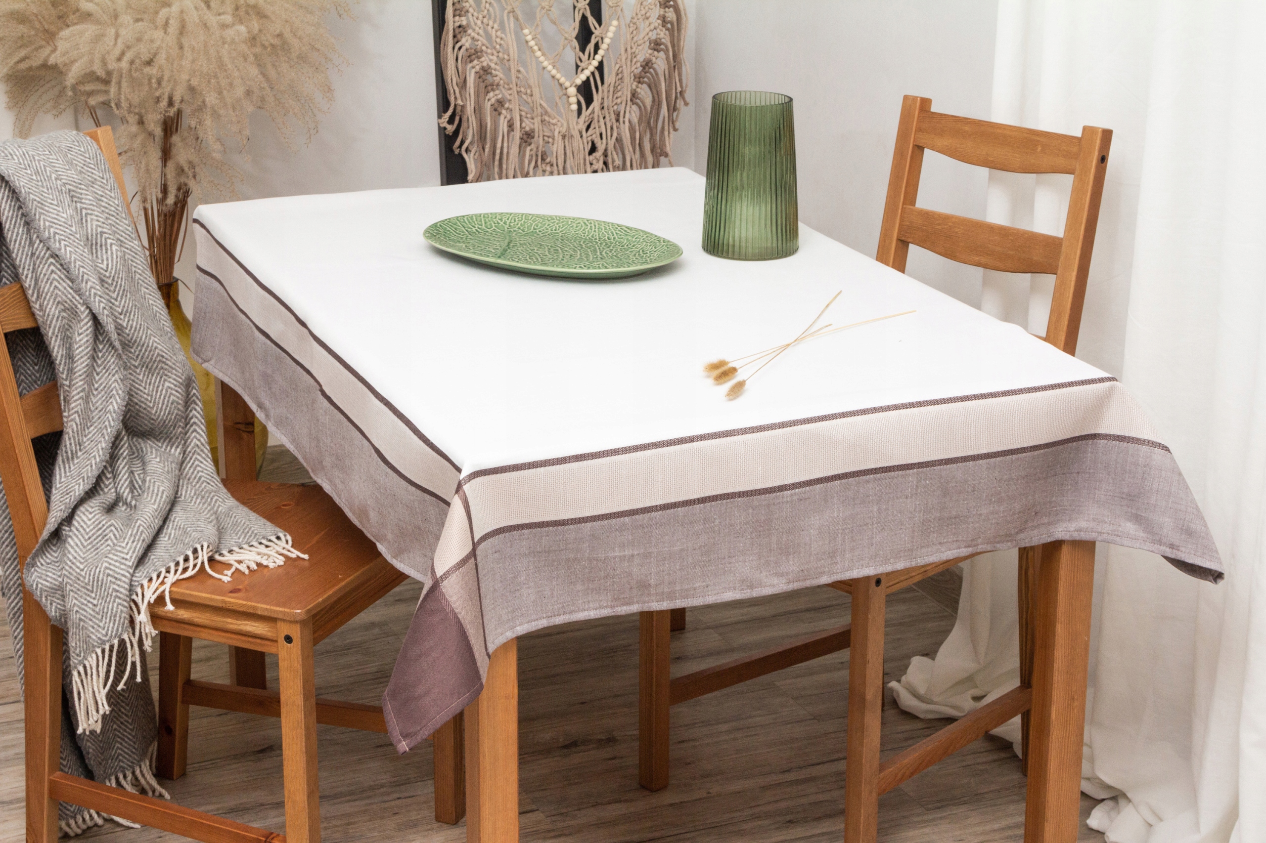 OBRUS LEN NATURALNY STYL BOHO RETRO 130X180 KOLORY Typ obrus