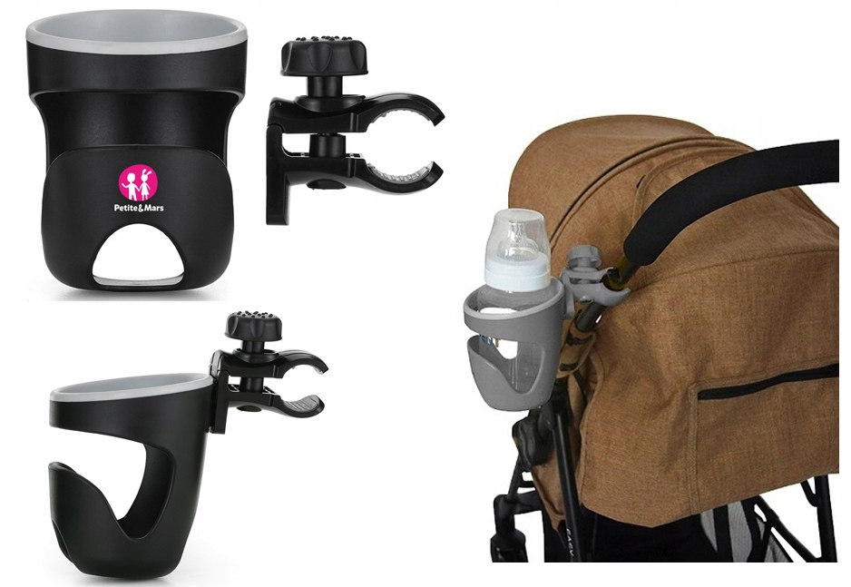 

Petite&Mars Uniwersalny uchwyt na kubek |Black