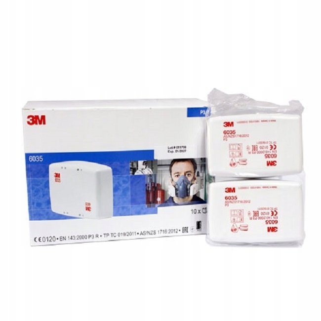 

Filtr FFP3 3M 6035 Przeciwpyłowy P3 R Komplet 2szt