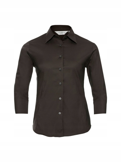 Dámská košile s 3/4 rukávy Russell Chocolate L