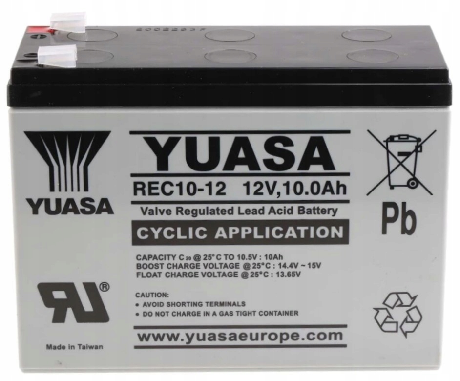 Akumulator Bateria Agm Yuasa REC10-12 12V 10Ah Do Pracy Cyklicznej Cyclic