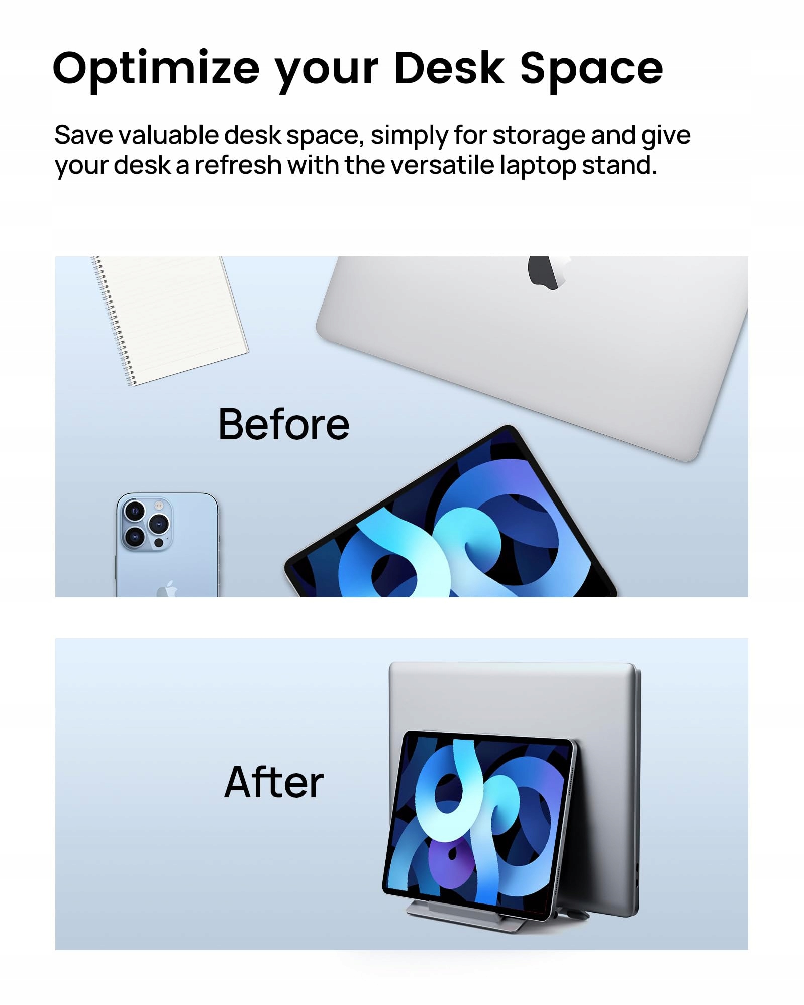 SODI ALUMINIOWY STOJAK PIONOWY NA LAPTOPA MACBOOK IPAD IPHONE — miniatura 9