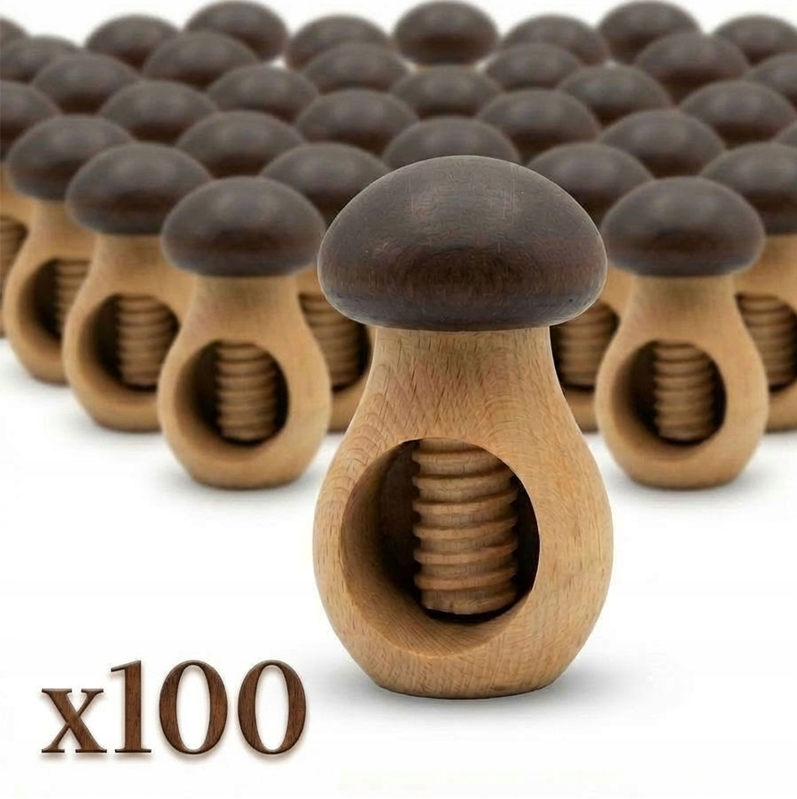 Louskáček na ořechy Hříbek hnědý dřevěný Buk 100 kusů