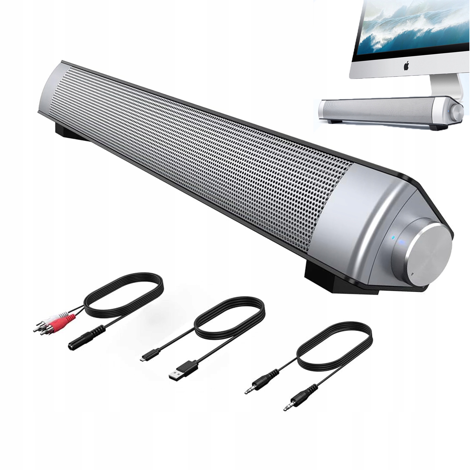 Głośnik Bluetooth Soundbar Z Wyjściem Aux/rca Pilotem Do Komputera