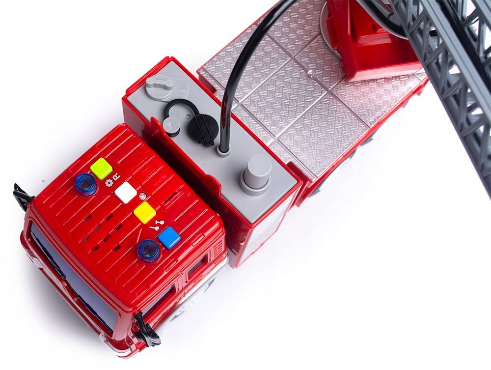 STRAŻ POŻARNA WÓZ STRAŻACKI Z WYSIĘGNIKIEM POMPĄ INTERAKTYWNY LED DŹWIĘKI Seria Ratunkowe