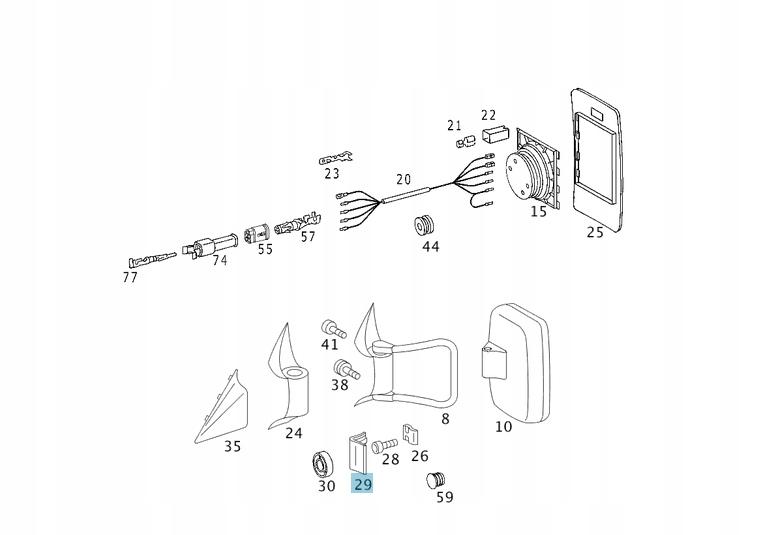 ZAŚLEPKA, OSŁONA, NAKŁADKA LUSTERKA SPRINTER Producent części Mercedes-Benz OE